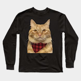 Cute orange cat with slayer Long Sleeve T-Shirt